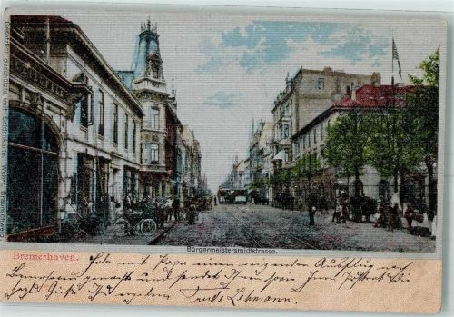 Bremerhaven 1901 Straße Bürgermeisterschmidtstr. , Straßenbahn AK