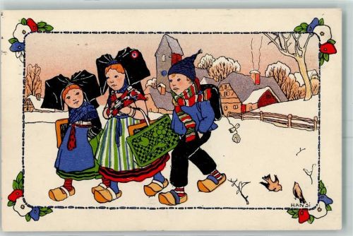 Tracht Kind Schule AK Hansi (Waltz) 1929
