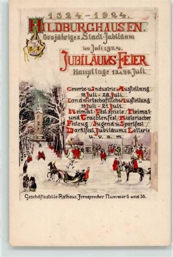 98646 O6110 Hildburghausen - Jubiläumsfeier 600 Jahre 1924 Industrieausstellung Winter
