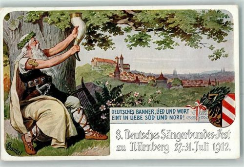 Nürnberg 1912 sign. Bankel 8. Sängerbundesfest + SST - Germane Sängerfest AK