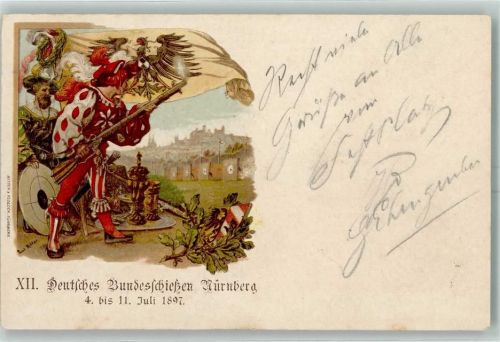 Nürnberg 1897 XII Bundesschießen sign. Paul Ritter + SST AK