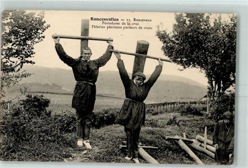 Roncesvalles Portadores de la cruz Pilger AK