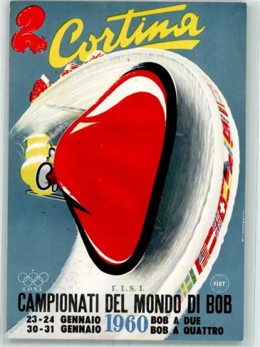 Cortina d'Ampezzo 1960 Bob Weltmeisterschaften + SST AK