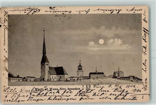 Vaasa Vasa 1902 Mondschein före branden