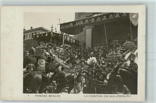 Nr. 7 Fiestas Reales La Comitiva en San Jeronimo AK Adel Spanien Foto AK