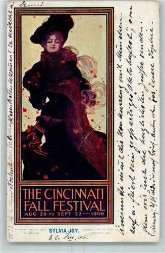 Cincinnati Sylvia Joy poster girl The Cincinnati Fall Festival 1906 Jugendstil AK