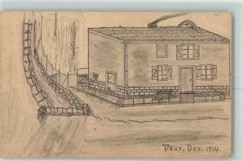 Vaux 1915 Bleistiftzeichnung