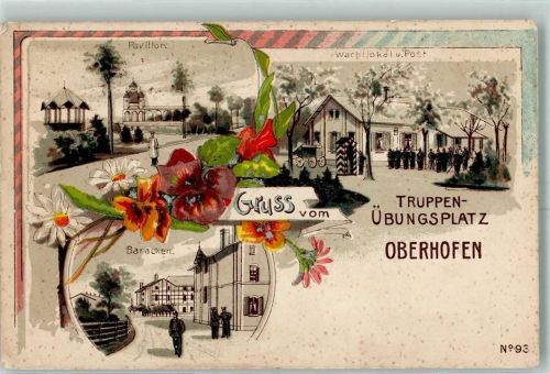 Oberhoffen-les-Wissembourg 1916 Truppenübungsplatz Baracken Pavillon Wachlokal u. Post