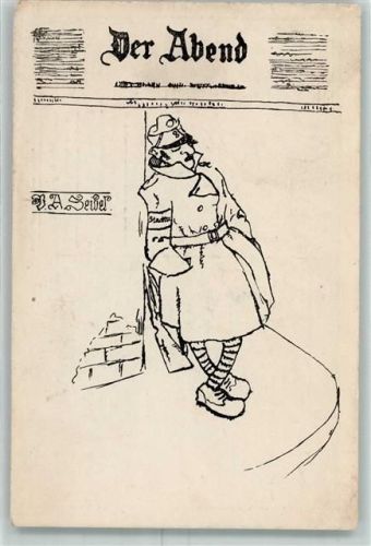 sign. A. Seidel Serie Wiener Judenpresse Nr. 10 Text: Kauft keine Judenzeitung AK