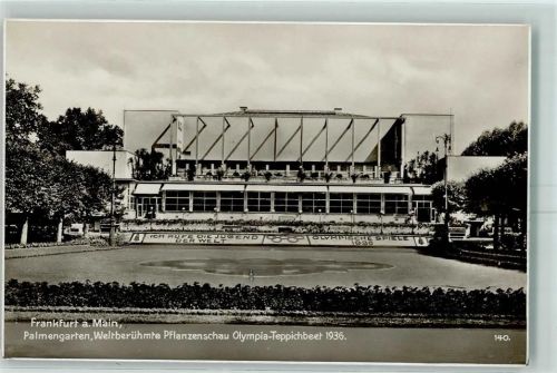 W6000 Frankfurt am Main Olympia Teppichbeet - Palmengarten AK Olympiade 1936 Foto AK