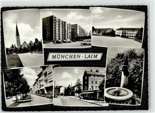 80331 W8000 Laim - Wohnsiedlung Brunnen Kirche Schule