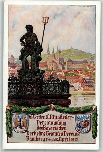 Bamberg Bayerischer Verkehs-Beamten Verein sign. Carl Dotzler AK