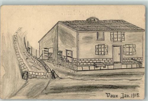 Vaux 1915 Bleistiftzeichnung