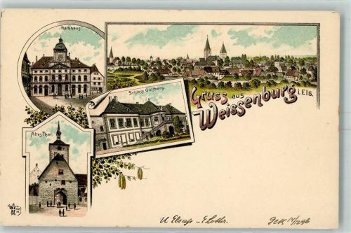 Wissembourg 1896 Schloss Gaisberg Rathaus Altes Tor