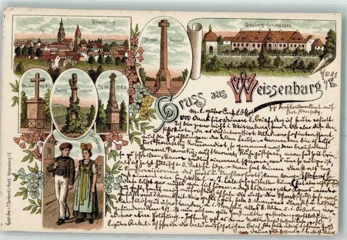 Wissembourg 1898 Gaisberg Schlösschen Oberseebach Bayerndenkmal Pos. Inf.R. Nr. 58