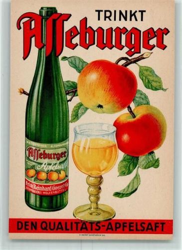 Wolfenbüttel Asseburger Apfelsaft Fritz Reinhard Goeze & Co AK