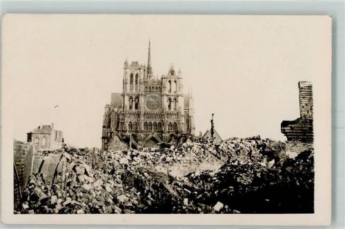 80000 Amiens - Katedrale Ort handschriftlich zertsörte Häuser