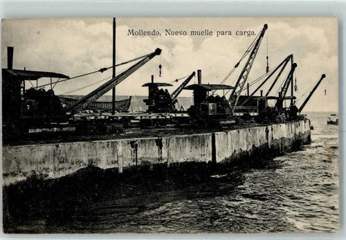 Mollendo Nuevo muelle para carga Dampfbetriebene Verladekräne