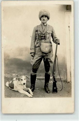 Vrsac Versecz - Ort handschriftlich Socica Mann Uniform Hund