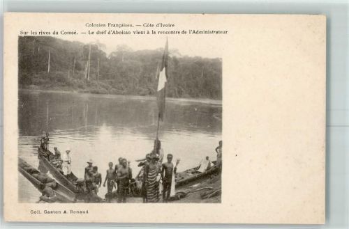 Sur les rives Comoe Fahne Boote