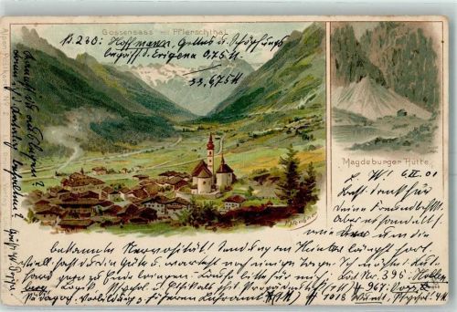 Gossensaß 1901 Südtirol im Pflerschthal Magdeburger Hütte sign. H. Heubner