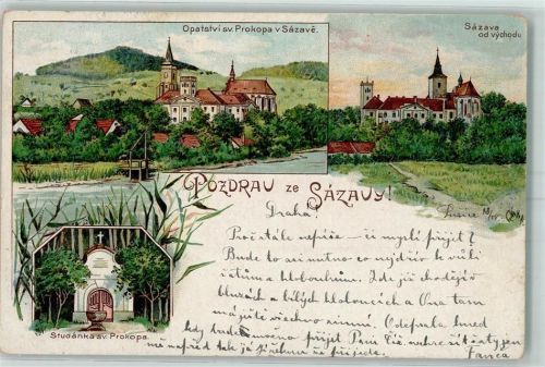 Benesov Beneschau Lithographie Sazava