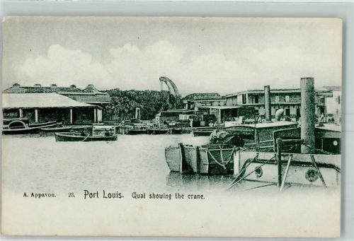 Port Louis Quai showing the crane