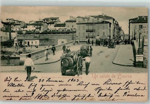 57100 Livorno 1903 - Ponte nuovo e via Vittorio Emanuele