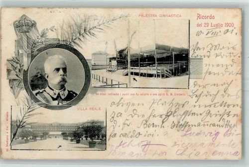 Monza 1901 Villa Reale Palestra Ginnastica Ort lt. Stempel