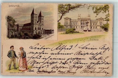 Lund 1903 Domkyrkan Universitetet Skanskt Brudar
