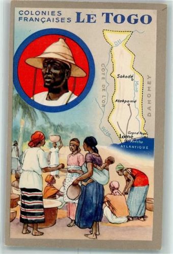 Lomé Marktszene Rückseite Werbung Lion Noir