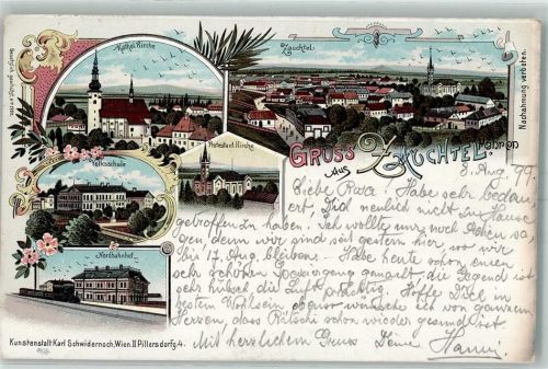 Suchdol nad Odrou 1899 Kath. Kirche Protest. Kirche Volksschule Nordbahnhof