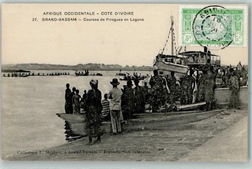 Grand Bassam Afrique Occidentale Nr 27 Courses de Pirogues en Lagune Boote