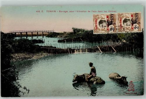 Tonkin Barrage pour l'elevation e l'eau dans les rizieres