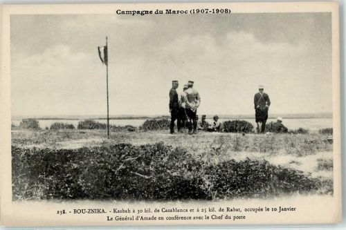 Rabat Bouznika Campagne du Maroc 1907 1908 General Chef du Poste