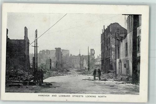 Baltimore Hanover and Lombard Streets Looking North Zerstörte Häuser