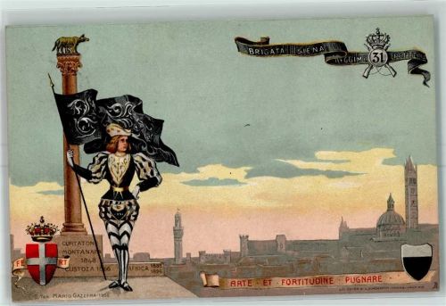 Vatikanstadt 1900 Brigata Siena Reggime 31 Fantena arte et Fortitudine Pugnare