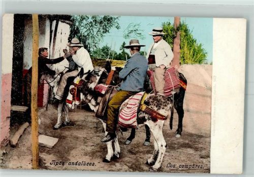 1900 - Volkstypen Tipos andaluces Los compares Esel Photochromie Purger 3187
