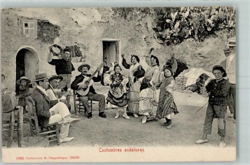1905 Costumbres andaluzas Volkstypen Volkstanz AK