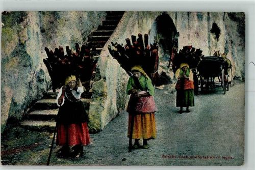 84011 Amalfi - Costumi Portatrici di legna Kutsche Tracht Körbe Frauen