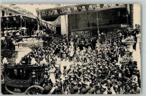 SS. MM. despues de la Ceremonia Nupcial - Hochzeit Adel Spanien 1906