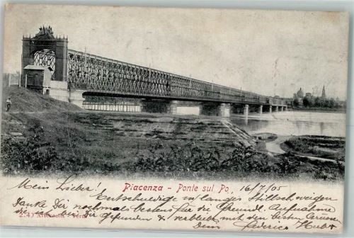Piacenza 1905 Ponte sul Po Brücke