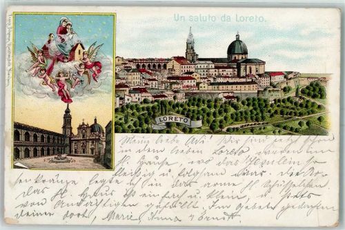 60025 Loreto 1900 Lithographie Kirche Engel Religion