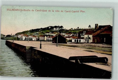 Villagarcia de Arosa 1909 Carril Quai de la ville de Carril Carriel Pier AK