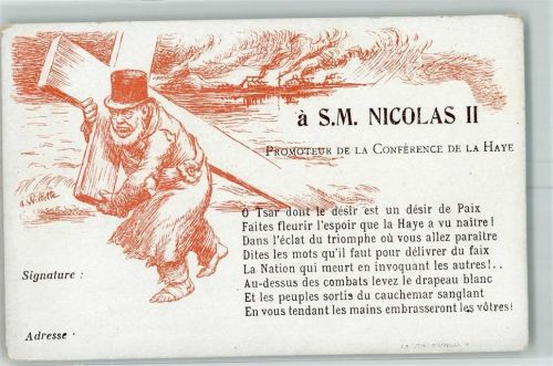 An Nicolas II Karikatur Satire AK
