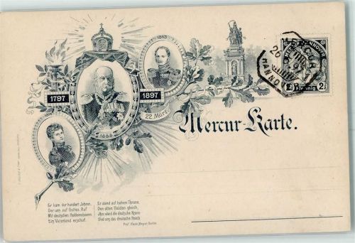 Hannover Mercur Karte 1797-1897 - Stadtpost Adel Deutschland