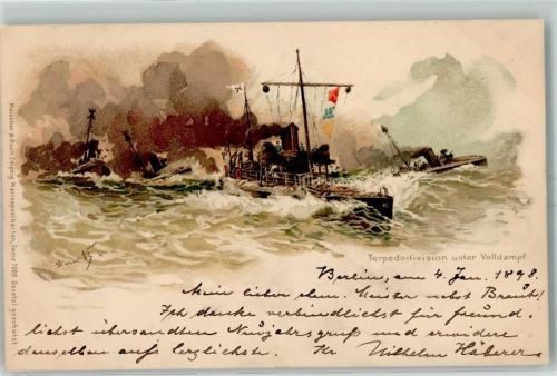 Torpedodivision Meissner u. Buch Serie 1000 AK Bohrdt, H. 1898 Lithographie / Künstlerkarte
