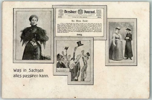 Großherzogin Caroline v. Sachsen Weimar Eisenach - Was in achsen alles passieren kann Zeitung Dresdner Journal Satire Adel Sachsen Gebrauchsspuren