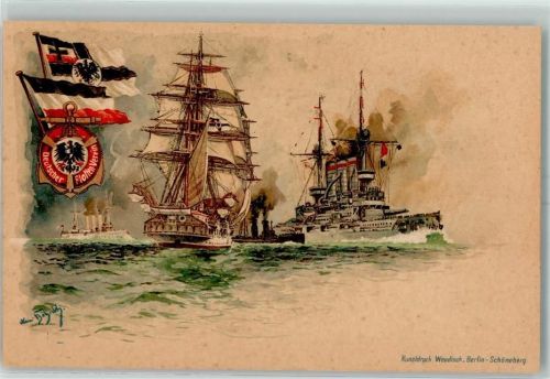 Kreuzer Segelschulschiff Deutscher Flottenverein AK Bohrdt, H.