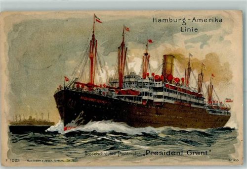 1913 Postdampfer President Grant AK